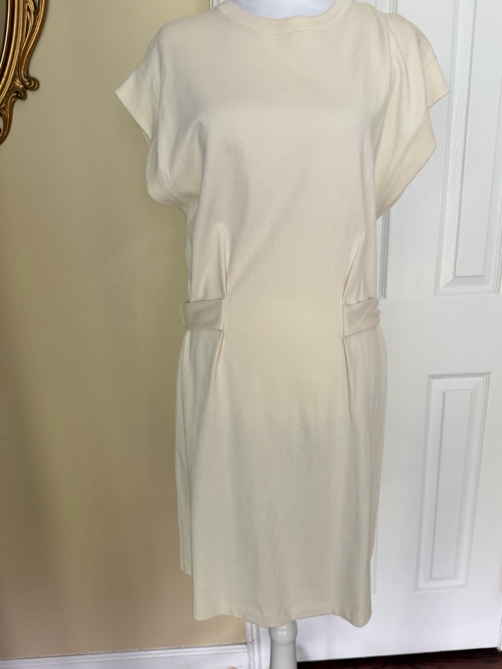 Vince Women's Short Sleeve Tie
Waist Dress neutral ivory Peruvian Cotton M - Picture 9 of 10